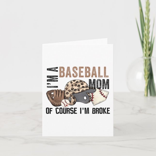 Eine Baseball-Mama natürlich im Broke Leopard Mütt Karte (Vorderseite)