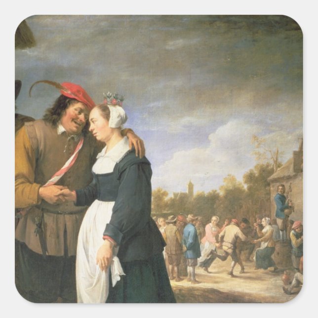 Eine Bauernhochzeit, 1648 Quadratischer Aufkleber (Vorderseite)
