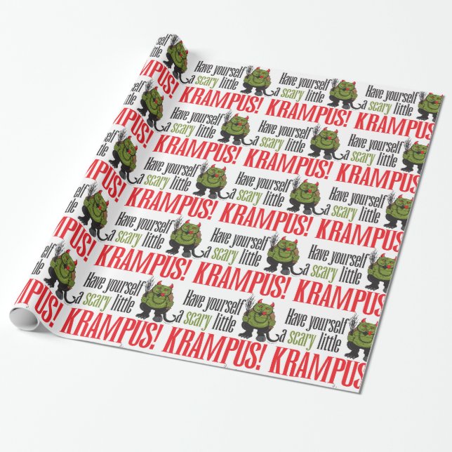 Eine beängstigende kleine Krampus Verpackung Geschenkpapier (Ungerollt)
