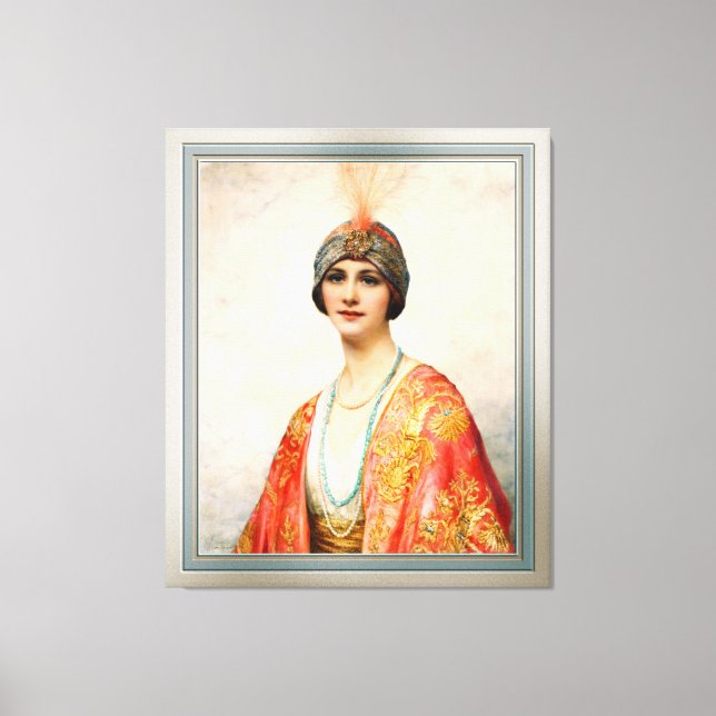 Eine Beauty in orientalischer Kostüme von William  Leinwanddruck (Vorderseite)