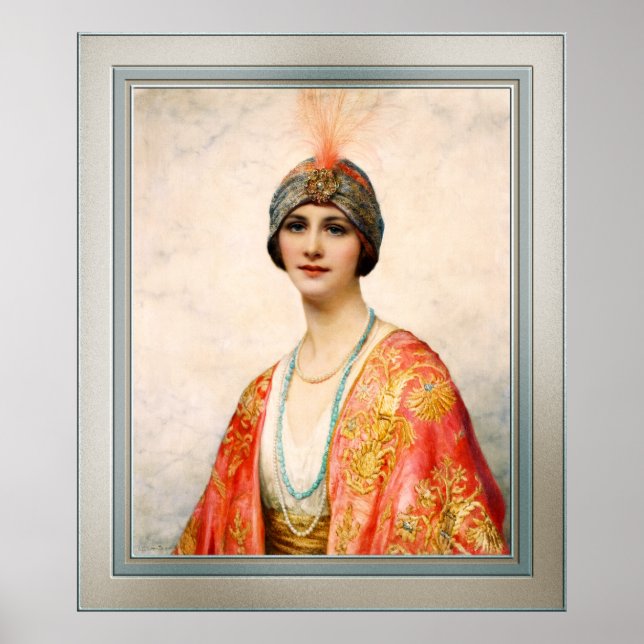 Eine Beauty in orientalischer Kostüme von William  Poster (Vorne)