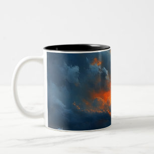Eine beeindruckende Jahreszeit bei Sonnenuntergang Zweifarbige Tasse