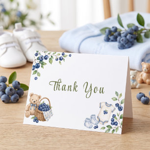 Eine beeren süße Blaubeere Süße Blaue Wasserfarbe Dankeskarte