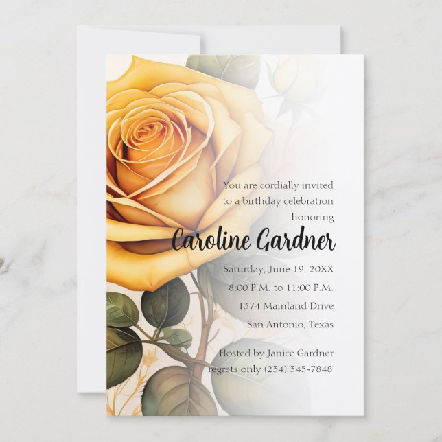 Eine beliebige Anzahl Geburtstage Einladung Gelbe  (Vorderseite)