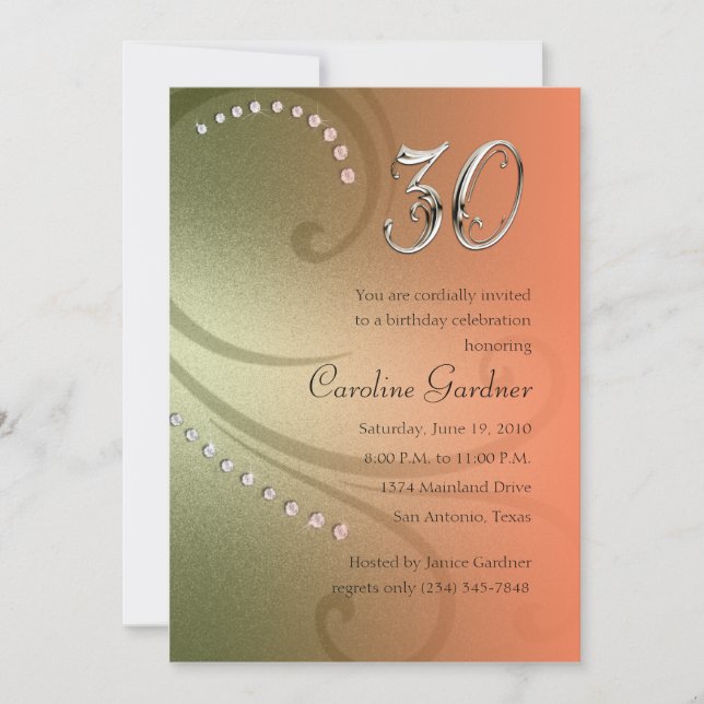 Eine beliebige Zahl zum Geburtstag Einladung (Vorderseite)