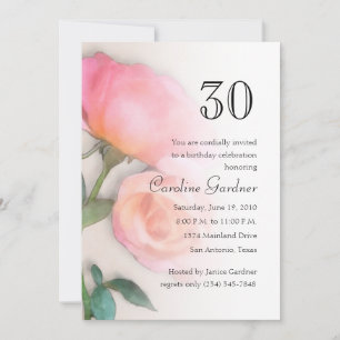 Eine beliebige Zahl zum Geburtstag Einladung Rosen