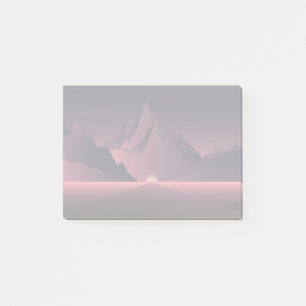 Eine Berg-Sonnenuntergangs-Illustration Post-it Klebezettel