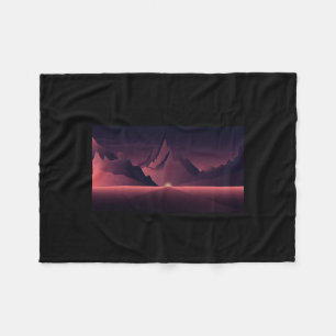 Eine Bergsonnenuntergangs-Illustration   Fleecedecke