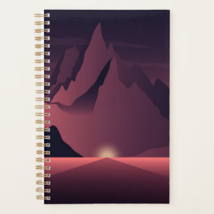 Eine Bergsonnenuntergangs-Illustration Planer