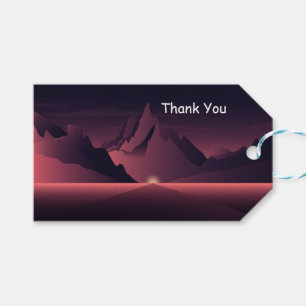 Eine Bergsonnenuntergangsillustration      Geschenkanhänger