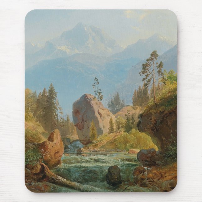 Eine Bergwelt mit Creek - Albert Zimmerman Mousepad (Vorne)