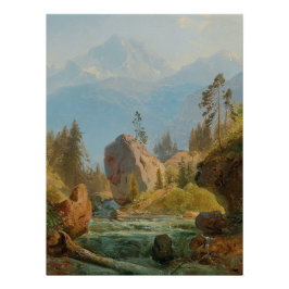 Eine Bergwelt mit Creek - Albert Zimmerman Poster
