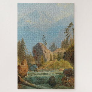 Eine Bergwelt mit Creek - Albert Zimmerman Puzzle