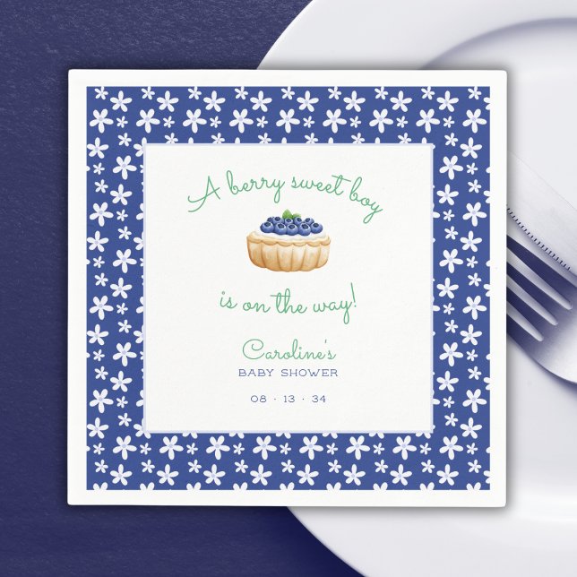 Eine Berry Sweet Baby Boy Dusche Blueberry Serviette (Von Creator hochgeladen)