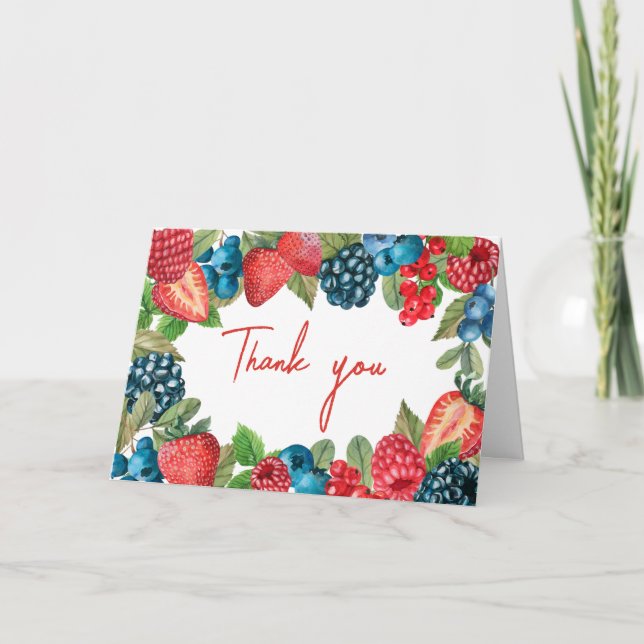 Eine Berry Sweet Baby Dusche Dankeskarte (Vorderseite)