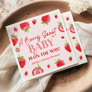 Eine Berry Sweet Baby Strawberry Baby Dusche Serviette