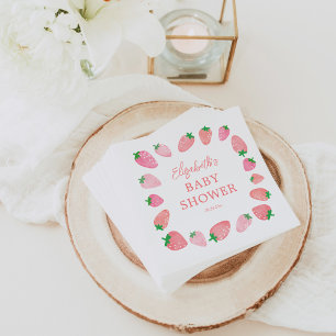Eine Berry Sweet Strawberry Baby Dusche Serviette