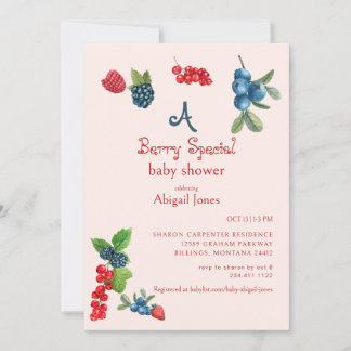 Eine besondere Beerige Baby Shower in Rosa  Einladung