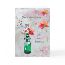 Eine besondere Freundin Schöne Blumenkarte zum Geb