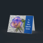 **EINE BESONDERE ROSE** NUR FÜR MEINE **SISTER** KARTE<br><div class="desc">Danke,  dass du bei einem meiner acht Läden angehalten hast</div>