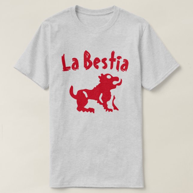 Eine Bestie mit Text La bestia T-Shirt (Design vorne)