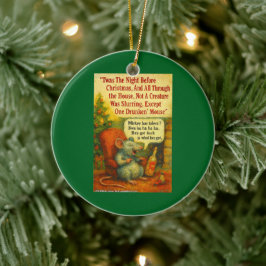 Eine betrunkene Maus – Weihnachtskarte Chaos Keramik Ornament