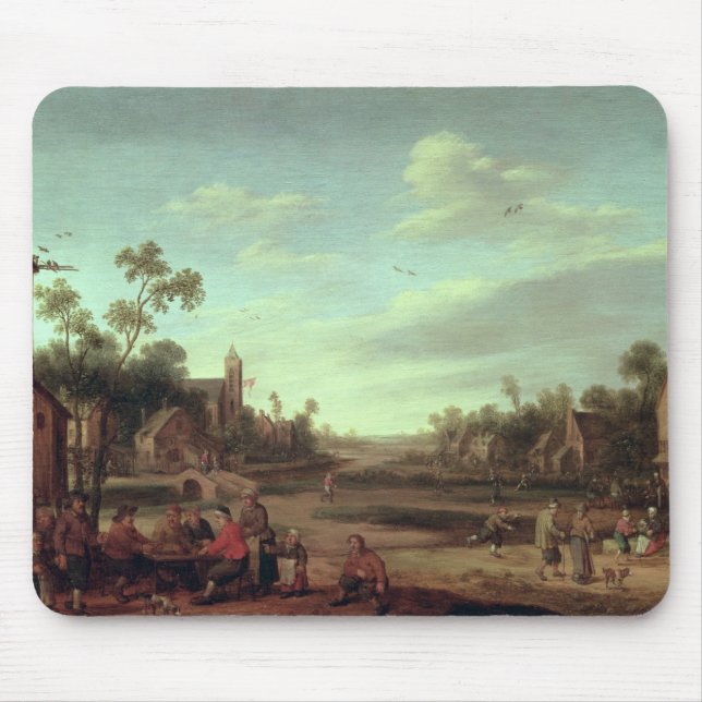 Eine bewaldete Fluss-Landschaft, 1646 Mousepad (Vorne)