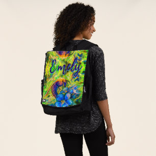 Eine Biene & Blue Vergessen nicht Blumen mit Namen Rucksack