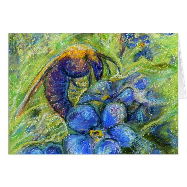 Eine Biene & Vergessen-nicht-Blume (Vorderseite (Horizontal))