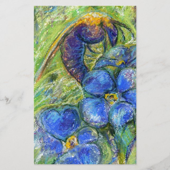 Eine Biene & Vergessen-nicht-Blume Briefpapier (Vorderseite)