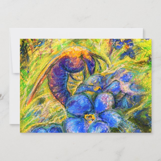 Eine Biene & Vergessen-nicht-Blume Feiertagskarte (Vorderseite)