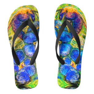 Eine Biene & Vergessen-nicht-Blume Flip Flops