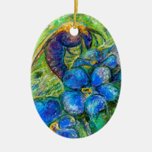 Eine Biene & Vergessen-nicht-Blume Keramik Ornament