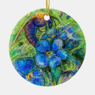 Eine Biene & Vergessen-nicht-Blume Keramikornament