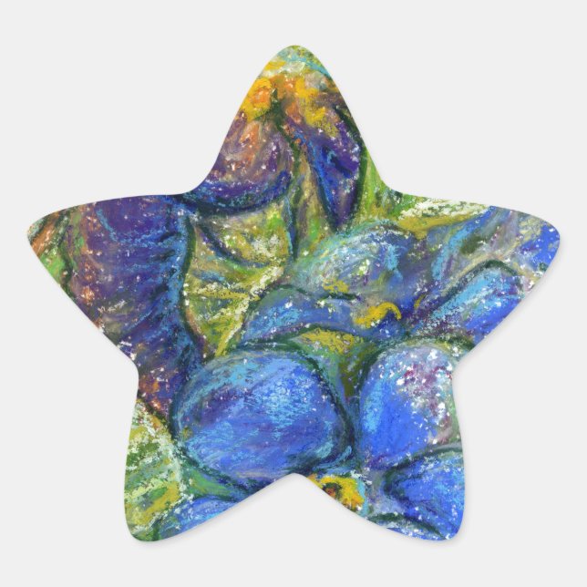 Eine Biene & Vergessen-nicht-Blume Stern-Aufkleber (Vorderseite)