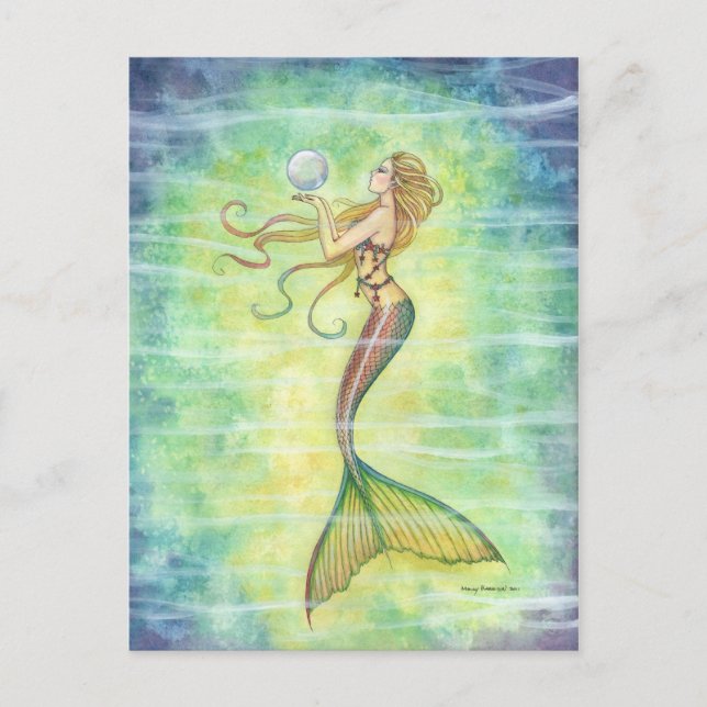 Eine Blase Mermaid Postkarte (Vorderseite)