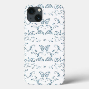 eine blau-weiße Tapete mit einem Muster darauf Case-Mate iPhone Hülle
