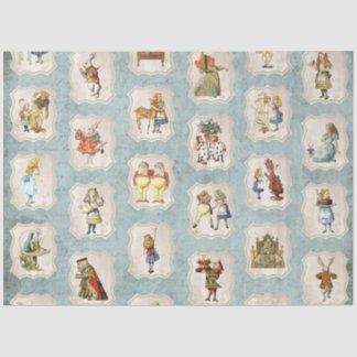 Eine blaue Alice im Wunderland-Serien-Design 6 Seidenpapier