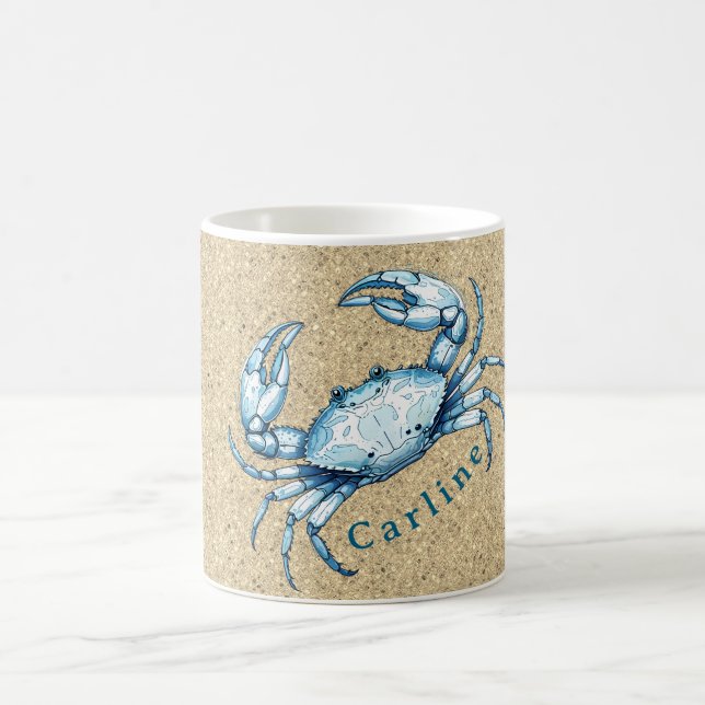 Eine Blaue Krabbe Kaffeetasse (Mittel)