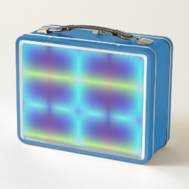Eine blaue Lunchbox mit einem lebendigen