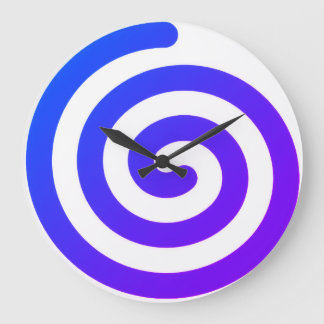 Eine blaue Spiralküche oder Wohnzimmer-Wanduhr Große Wanduhr