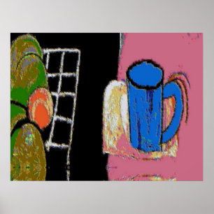 Eine blaue Tasse Poster