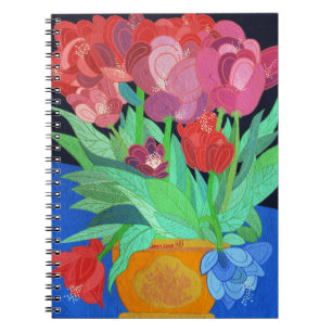 Eine blaue Tulip Notizblock