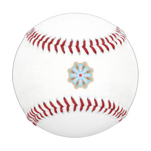 eine blaue und braune Blume mit roter Mitte Baseball