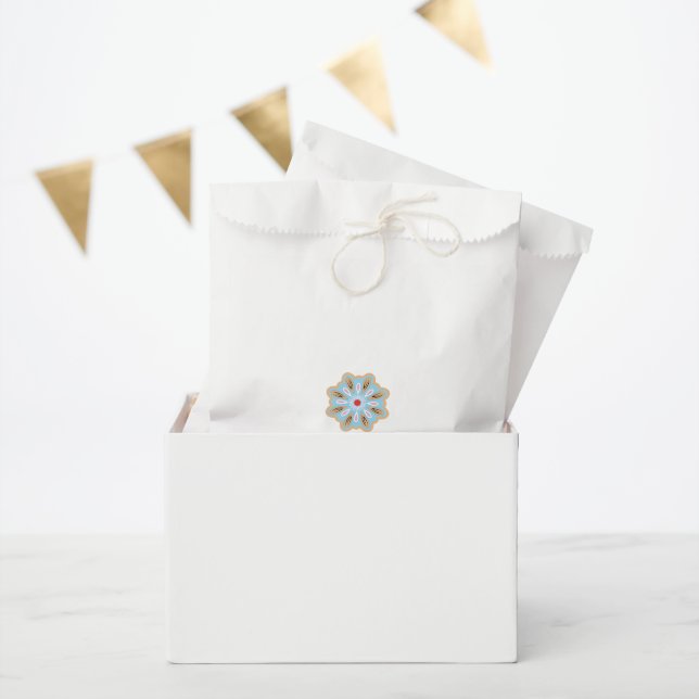 eine blaue und braune Blume mit roter Mitte Geschenktütchen (Party)