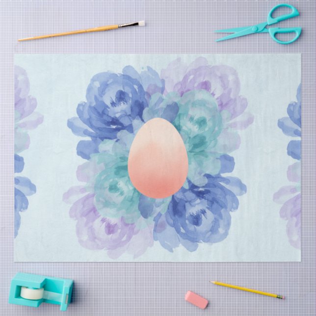 Eine blaue und rosa Oster-Serie Design #2 Seidenpapier (Basteln)