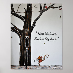 Eine blinde Maus, die Priint tanzt Poster
