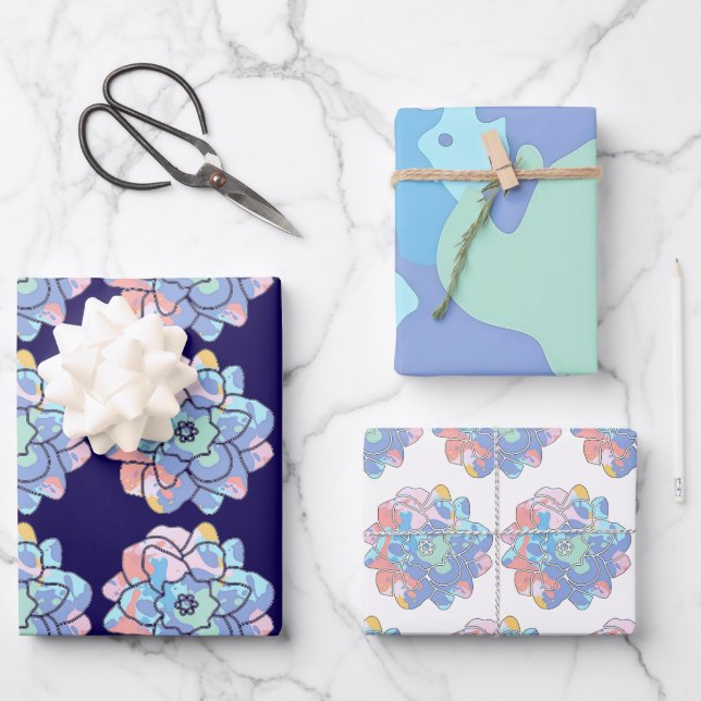 Eine Blume aus Farbflecken Geschenkpapier Set (Vorderseite)