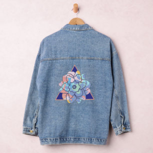 Eine Blume aus Farbflecken Jeansjacke