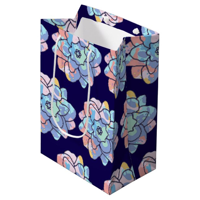 Eine Blume aus Farbflecken Mittlere Geschenktüte (Vorderseite Schrägansicht)